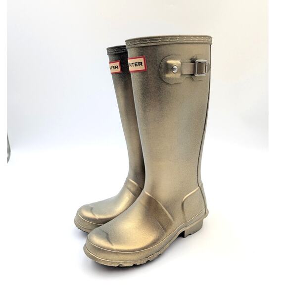 Hunter Kids Gold Boots - Picture 1 of 9